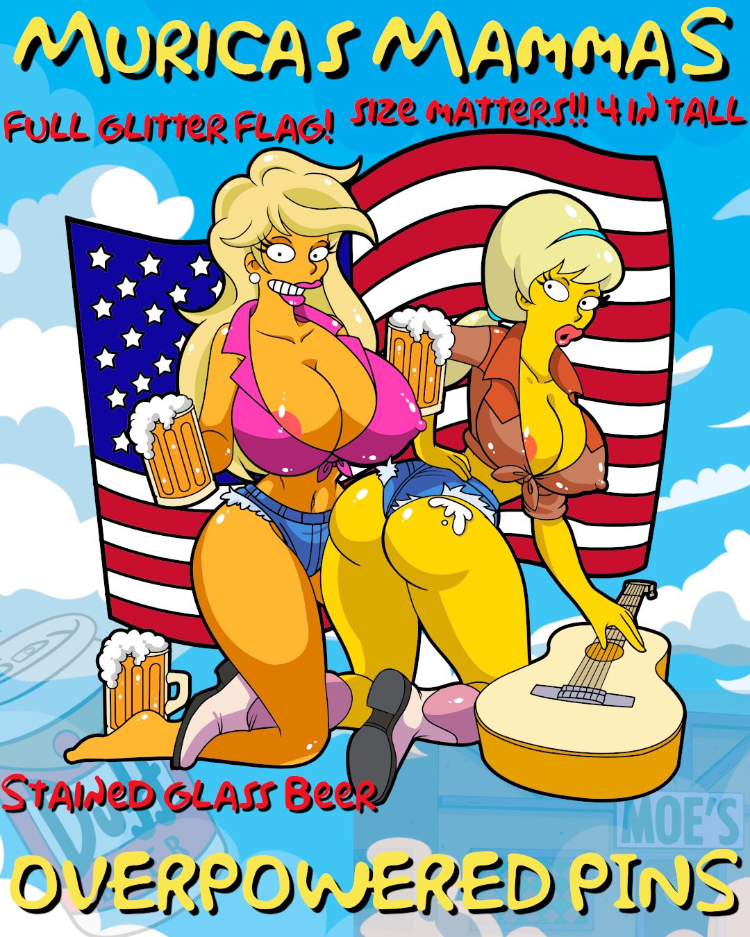 Murica's Mamma's Cubic Zirconia Enamel Pin