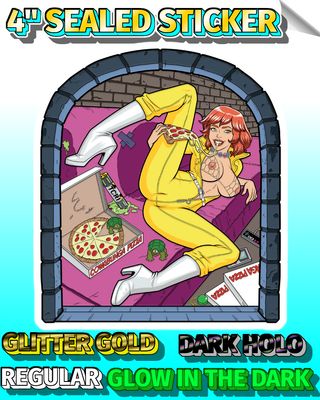 Naughty Newscaster 4" Sealed Sticker