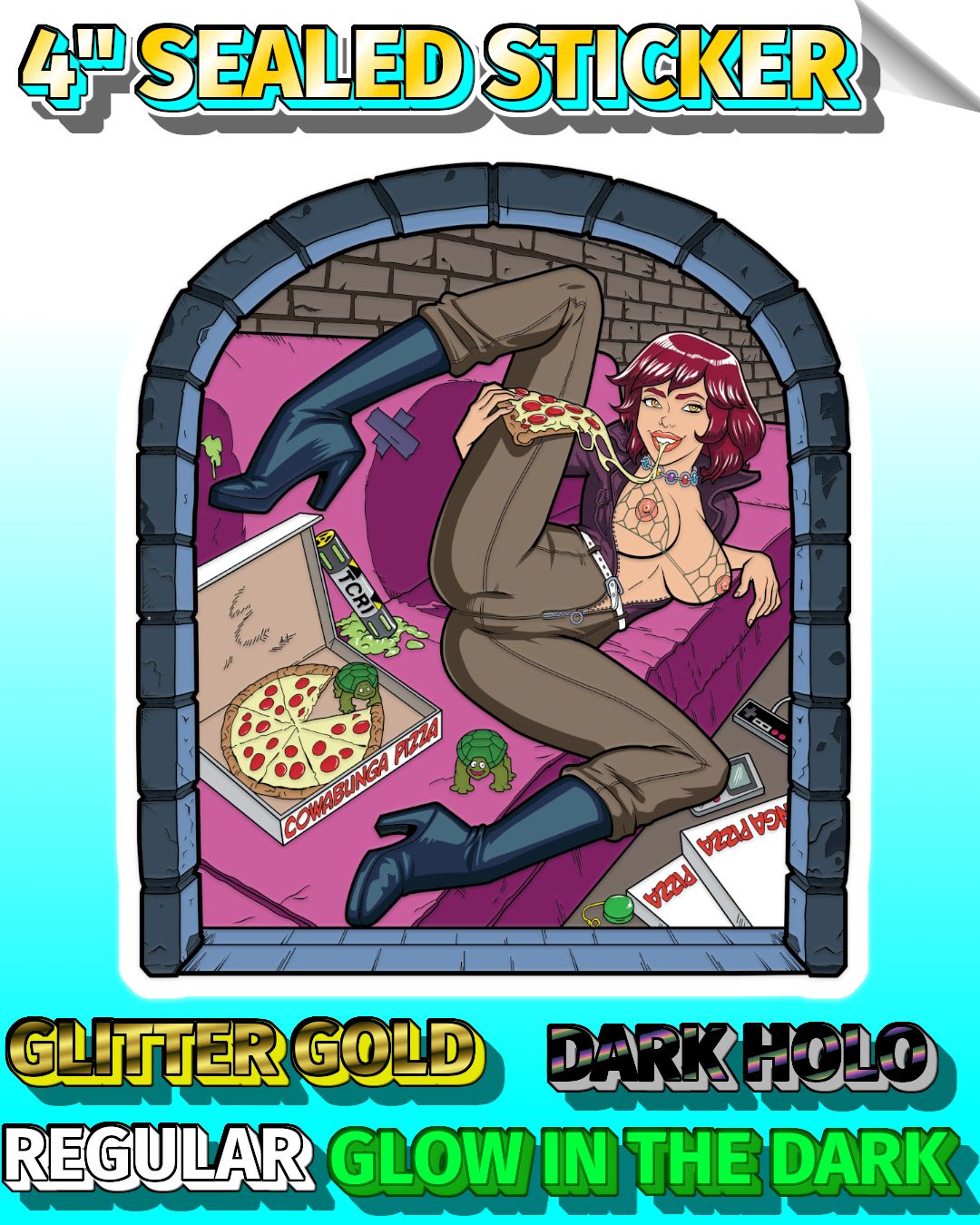 Naughty Newscaster 4" Sealed Sticker