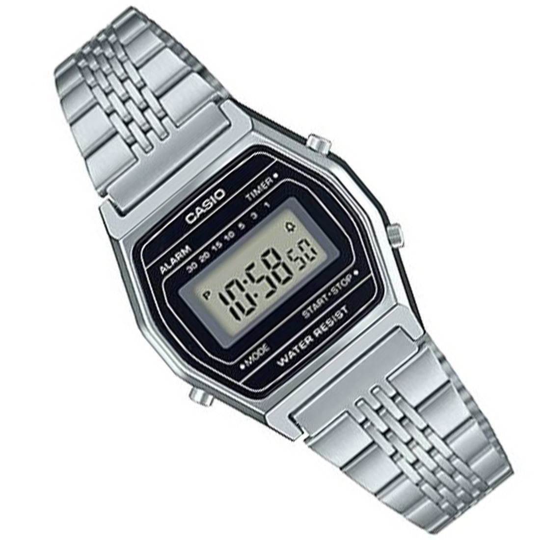 RELOJ Casio Vintage Digital Watch LA690WA-1d alarma - correa de acero