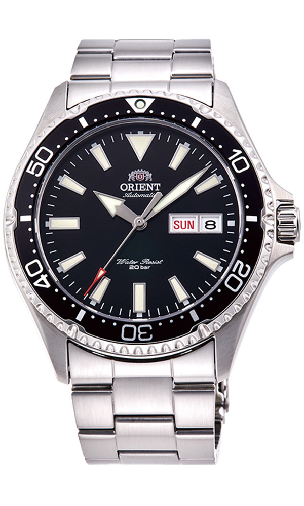 Reloj de buceo hombre automático Orient Kamasu RA-AA0001B dial negro 42mm Cristal Zafiro