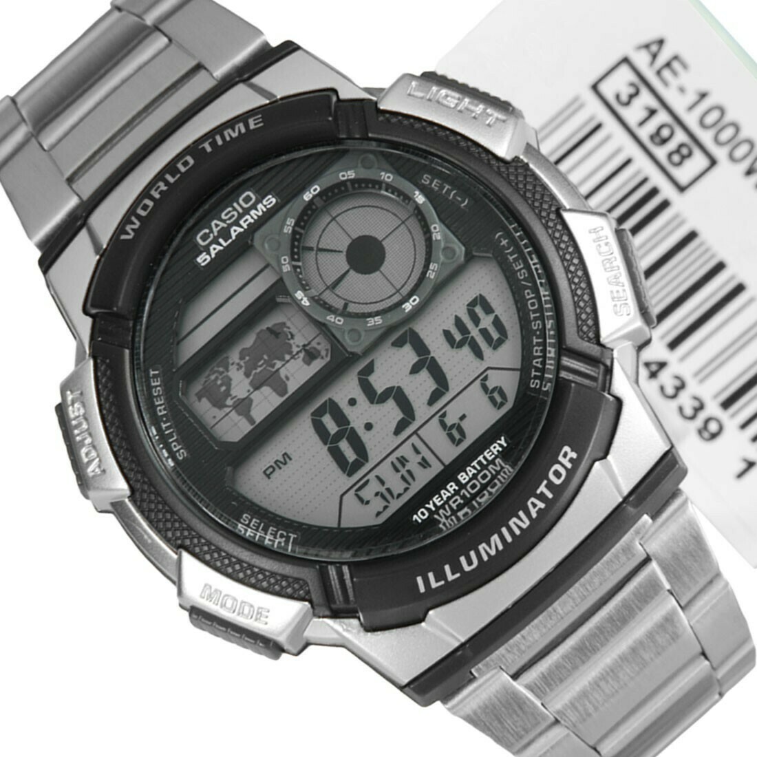 Reloj digital CASIO AE-1000WD-1AV 5 alarmas water resist 100m