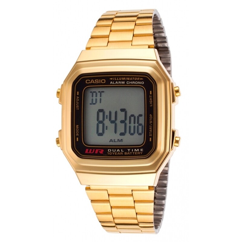Reloj casio collection a178wga-1a estilo retro - cronografo multifuncional - acero inoxidable