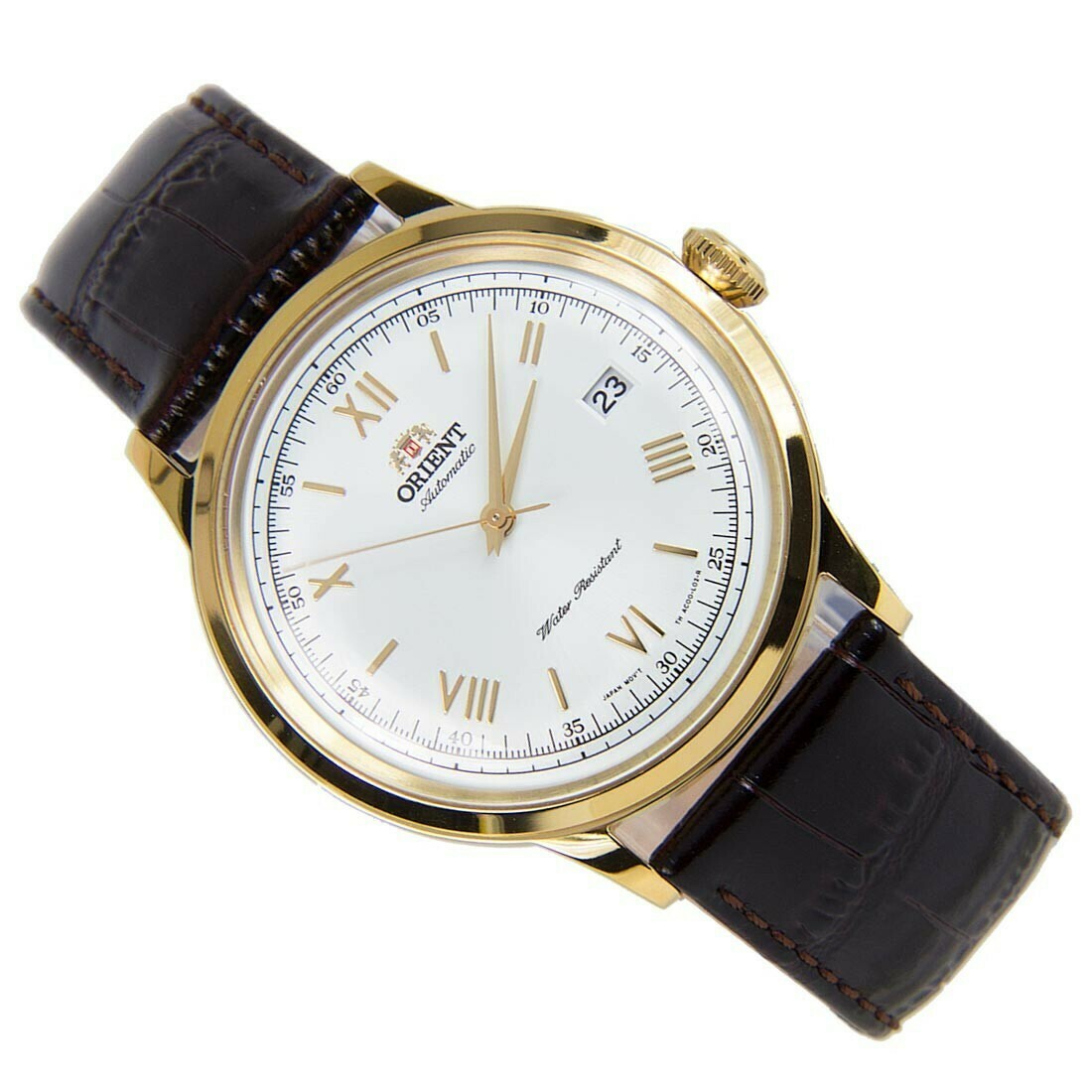 Reloj Automático Hombre Orient Bambino FAC00007W dial blanco 40.5mm correa cuero (admite cuerda manual)