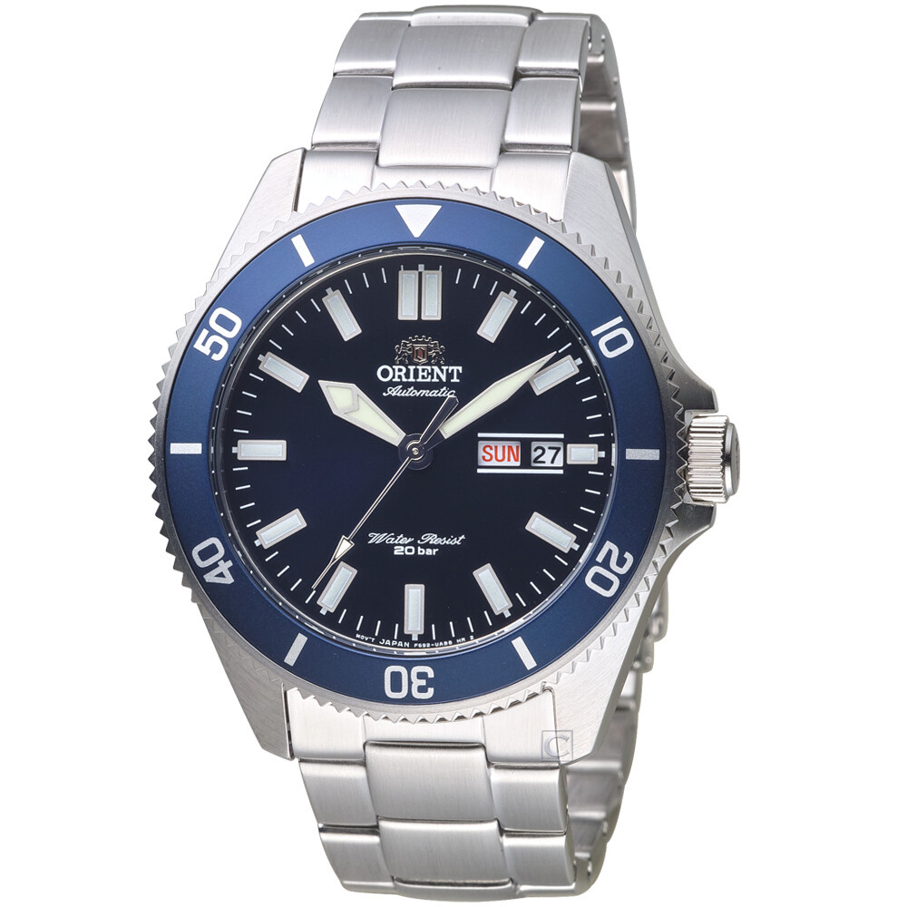 Reloj de buceo Automático Hombre Orient Kano RA-AA0009L dial azul 44mm correa acero 200m water resist Mako III buceo acero