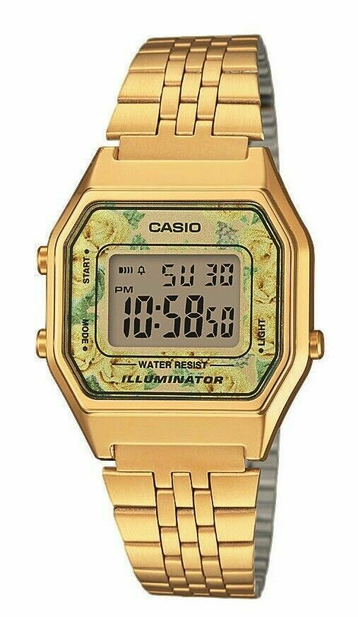 Reloj Casio retro digital La680wega-9c vintage gold alarma - luz led