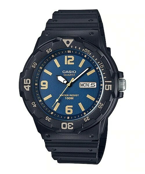 Reloj deportivo analogico CASIO MRW-200H-2B3 dial azul resistente al agua 100m para hombre y mujer
