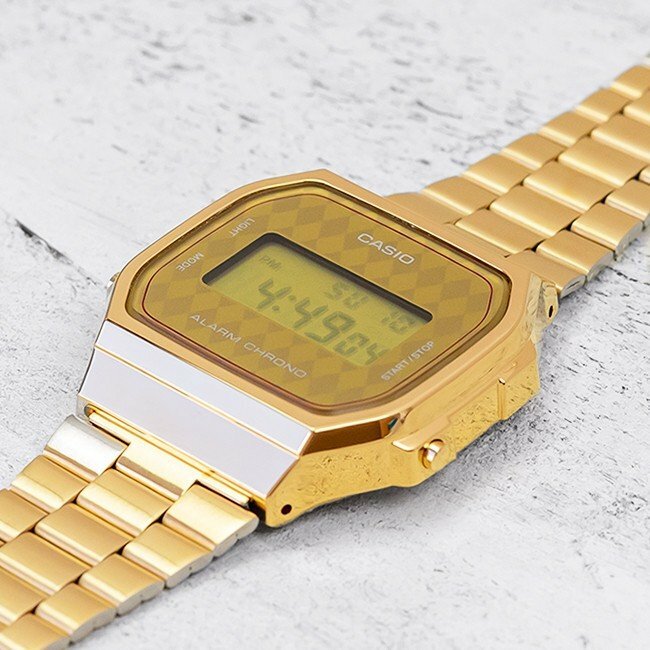 Reloj casio vintage A168WG-9BW retro rombos gold UNISEX