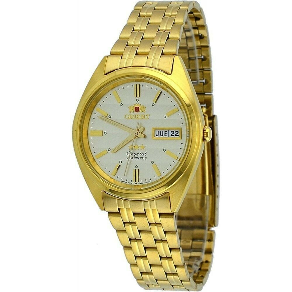 Reloj Automático Hombre Orient Tristar FAB00008C dorado acero