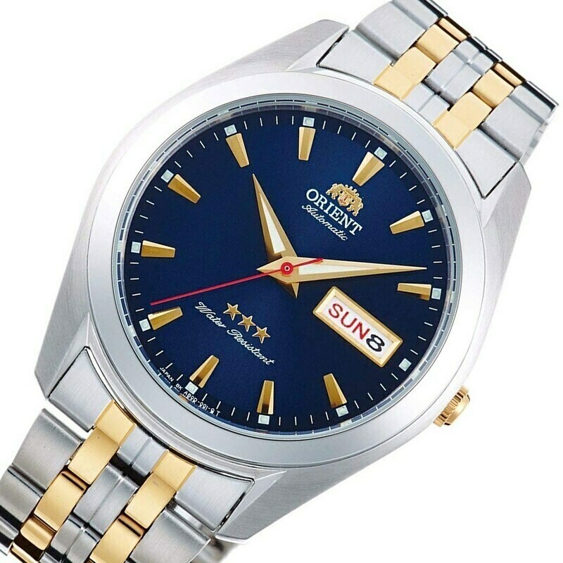 Reloj Automático Hombre Orient TriStar RA-AB0029L dial azul correa acero