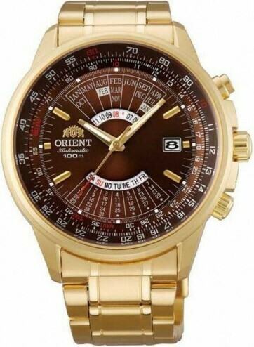 reloj hombre automático Orient multi-year FEU07003T dorado chocolate acero