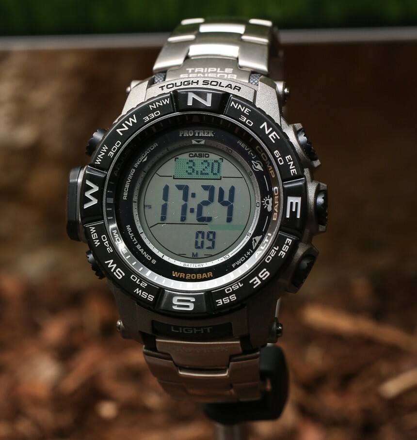 Reloj Hombre Titanio Solar Casio Pro Trek PRW-3500T-7 Men's Tough Solar  Silver-Tone Titanium Band 56mm
