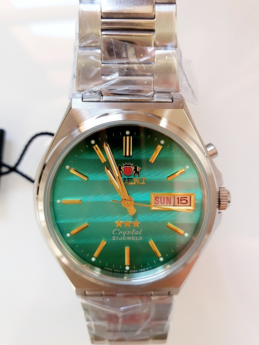 reloj hombre automático Orient Tristar FEM5M012F verde acero