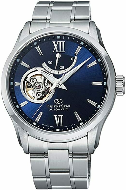 Reloj automático hombre Orient Star RA-AT0001L Power Reserve dial azul cristal zafiro correa acero