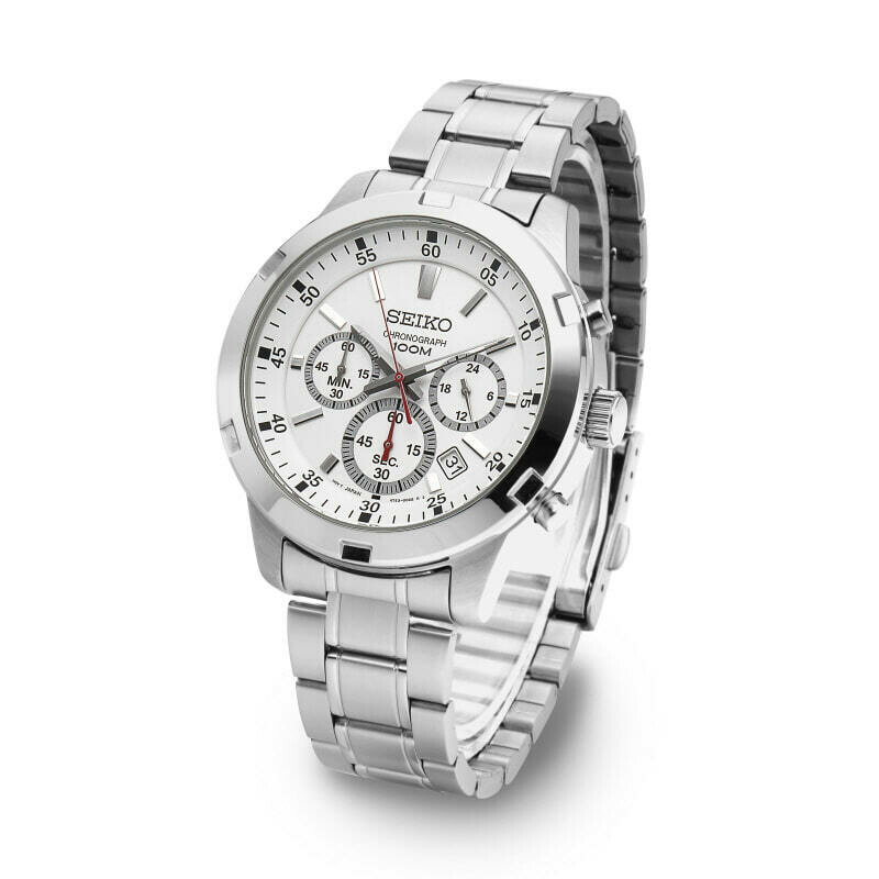 Reloj hombre Seiko Neosports SKS601P1 dial blanco 43mm correa acero 100 water resist