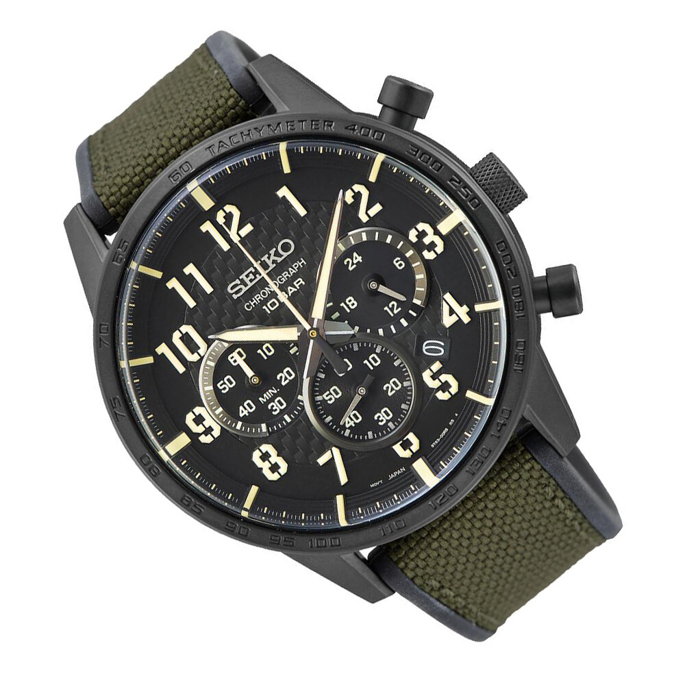 Reloj hombre deportivo Seiko Neosports SSB369P1 Chrono dial negro 45.2mm correa goma