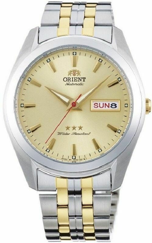 Reloj Automático Hombre Orient TriStar RA-AB0030G dial dorado correa acero