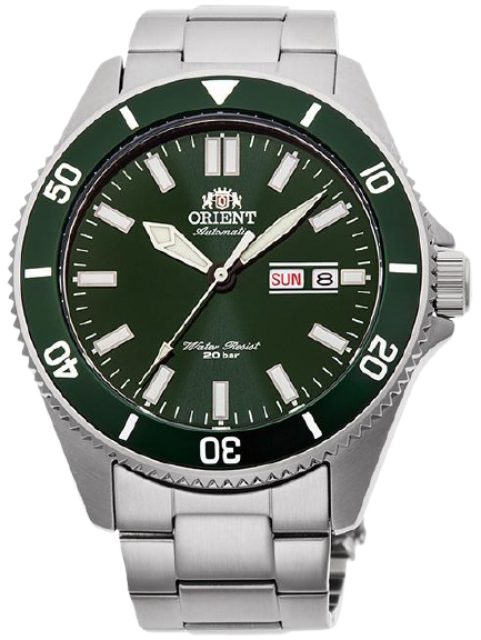 Reloj de buceo Automático hombre Orient Ray III RA-AA0914E dial verde 43.6mm correa acero 200m WR RA-AA0914E19B