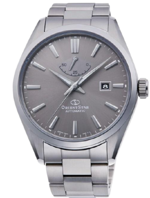 Orient Star RE-AU0404N automatic men&#39;s watch Power Reserve 50h sapphire glass gray dial stainless steel bracelet
