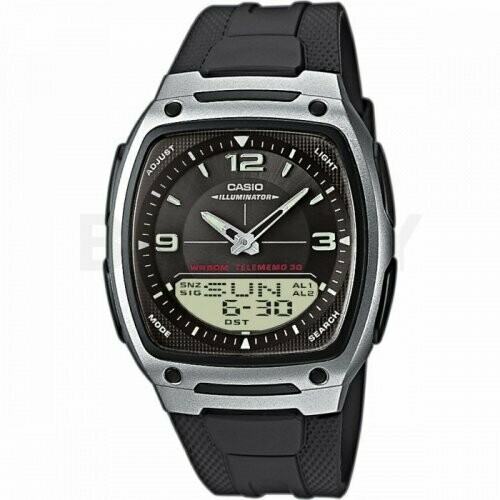 Reloj deportivo clásico hombre Casio AW-81D-1A1 30 telememo 10 años batería Hora Mundial