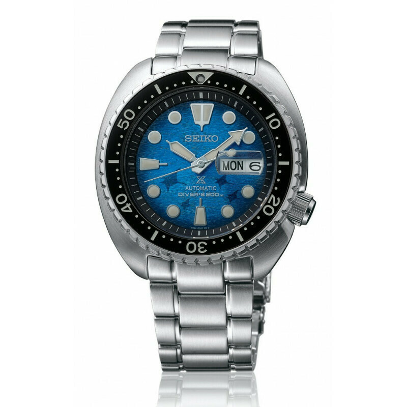 Reloj Automático hombre buceo Seiko PROSPEX SRPE39K1 King Turtle - Save The Ocean Manta Ray dial azul 45mm Zafiro
