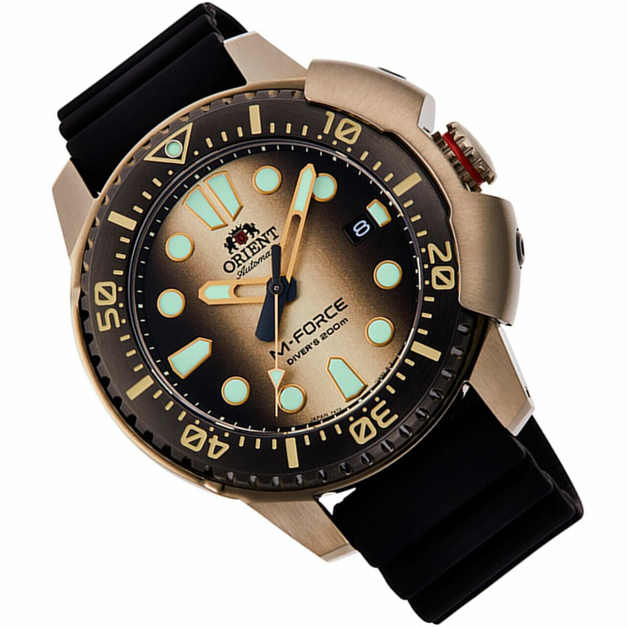 reloj automático hombre Orient M-Force RA-AC0L05G Limited Edition dial 45mm correa goma 200m water resist