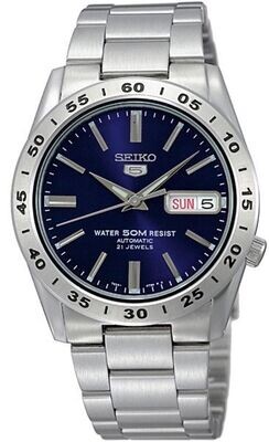 Seiko men&#39;s automatic watch SNKD99K1 blue dial 37mm steel strap 50m water resist