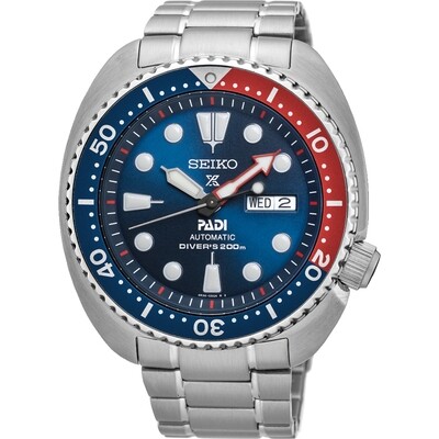 Seiko Prospex Turtle Padi SRPE99K1 automatic divers men&#39;s watch blue dial 45mm stainless steel bracelet 200m water resist