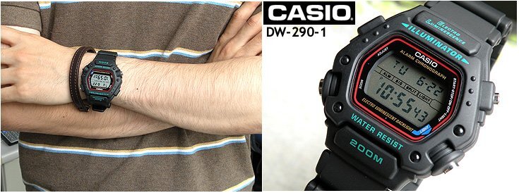 Reloj Casio DW-290-1VS retro digital Crono Alarma 200m
