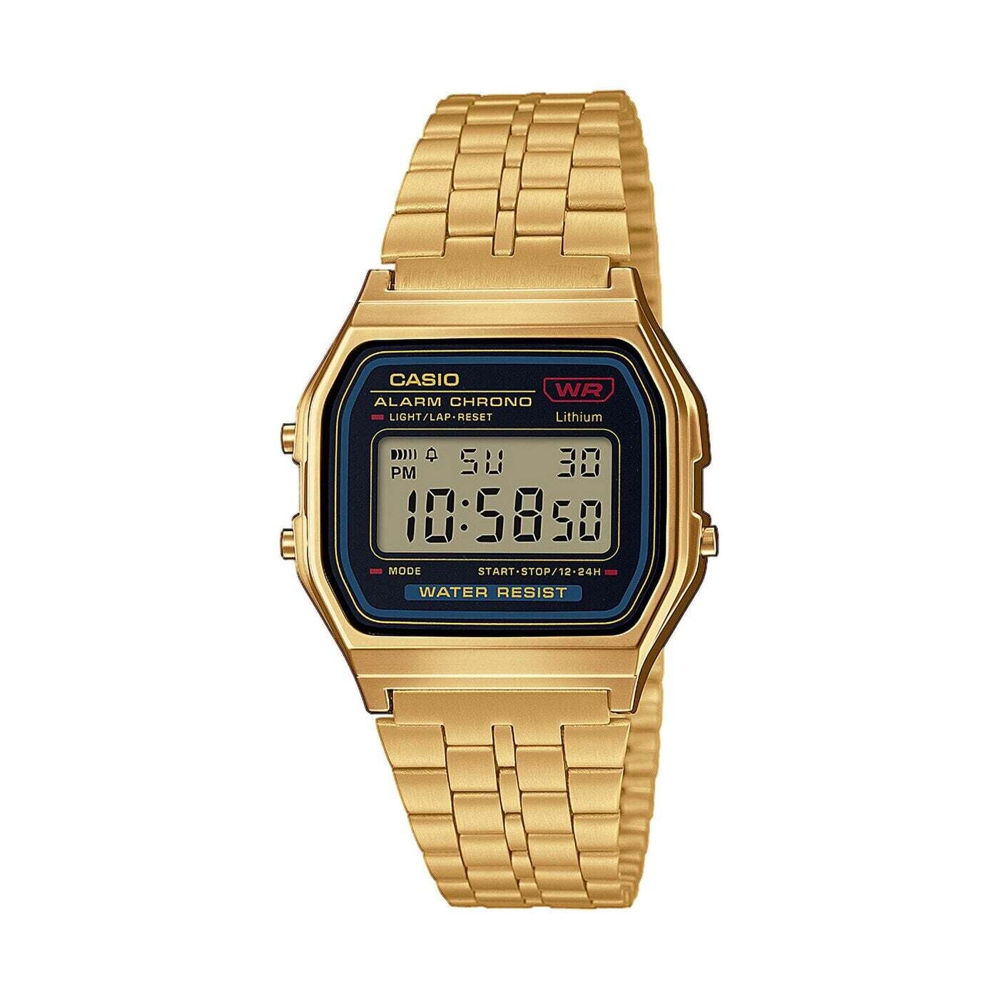 Reloj unisex Casio A159WGEA-1A dorado LED - cronómetro - alarma water resist