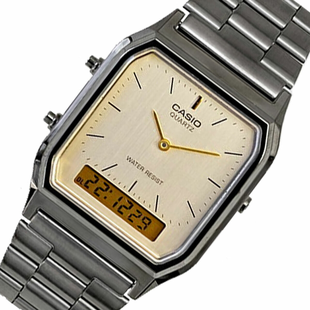 reloj Casio VINTAGE EDGY AQ-230GG-9A unisex dial analógico y digital Hora dual - alarma