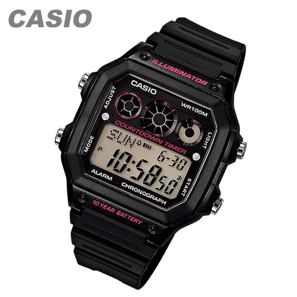 reloj deportivo hombre Casio AE-1300WH-1A2 Hora Mundial Luz LED - Árbitro - Alarma - 10 años batería