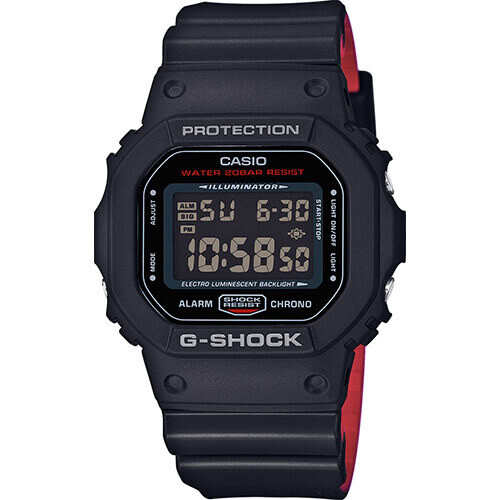 reloj hombre deportivo Casio G-Shock DW-5600HR-1 Pantalla Destellante - Resistencia a golpes - Alarma Múltiple 200m water resist