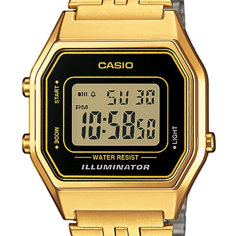 Reloj Casio Digital Mujer Dorado LA680WEGA-1ER water resist - luz led