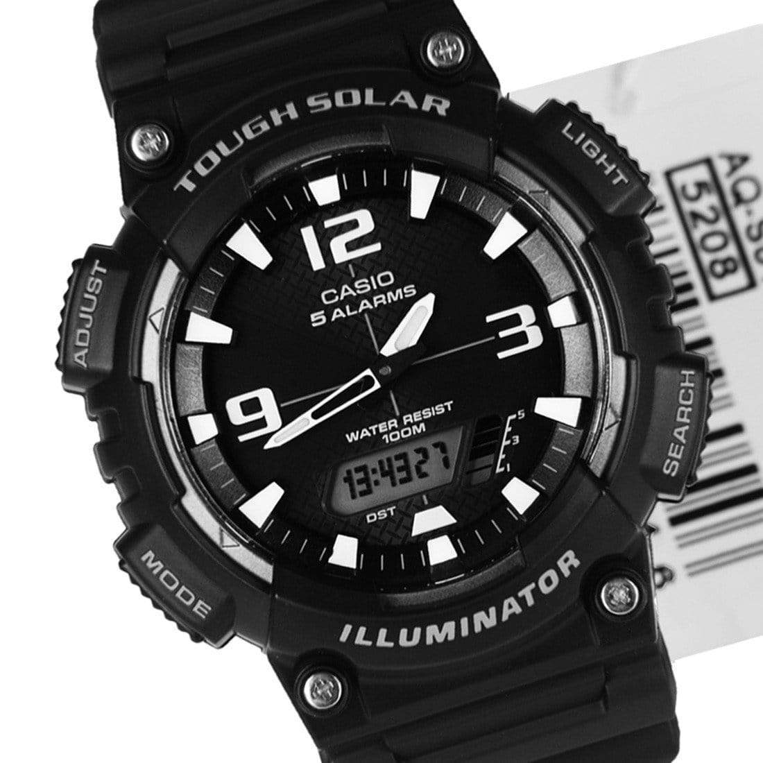 Reloj deportivo Casio AQ-S810W-1AV correa de goma - SOLAR - 5 alarmas