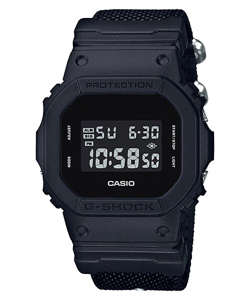 reloj deportivo hombre Casio G-Shock DW-5600BBN-1 correa de nylon Luz Led Luminiscente - Alerta Luminosa 200m water resist