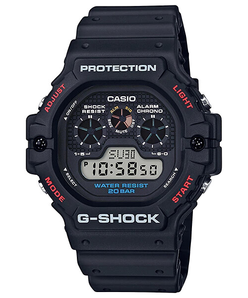 reloj deportivo hombre Casio G-Shock DW-5900-1 Resistente a impactos - Luz de fondo Electroluminiscente 200m water resist