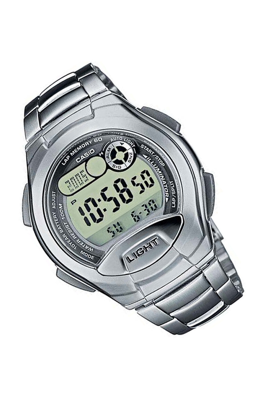 Reloj deportivo hombre Casio W-752D-1A Memoria de vueltas 60 Luz Led Contador de pasos 5 alarmas diarias correa acero