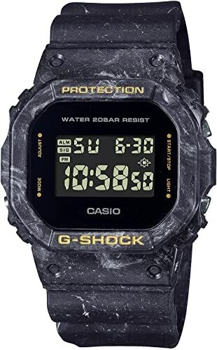 reloj deportivo hombre Casio G-Shock DW-5600WS-1 ocean waves Luz Led de fondo - Alerta Flash - correa de resina 200m water resist