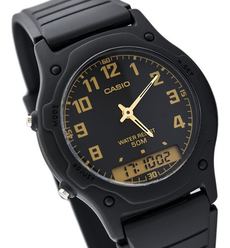 ​Reloj clásico hombre analógico digital Casio AW-49H-1B correa resina 50m water resist