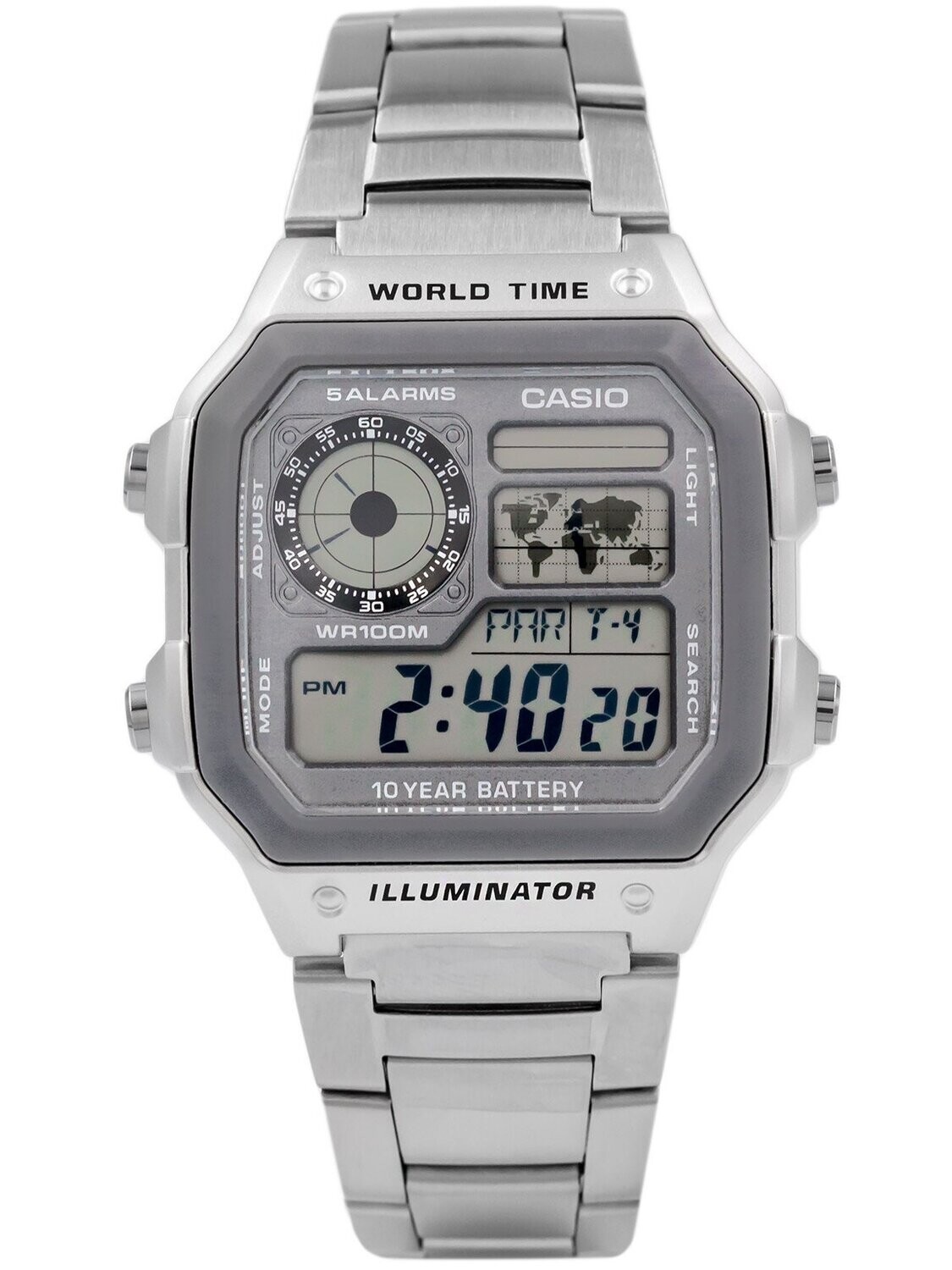 Reloj hombre CASIO AE-1200WHD-7A 43mm Caja Acero Inoxidable World Time Hora Mundial