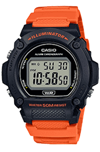 Reloj deportivo hombre Casio W219h-4A Luz LED Cronómetro alarma 50m Water Resist