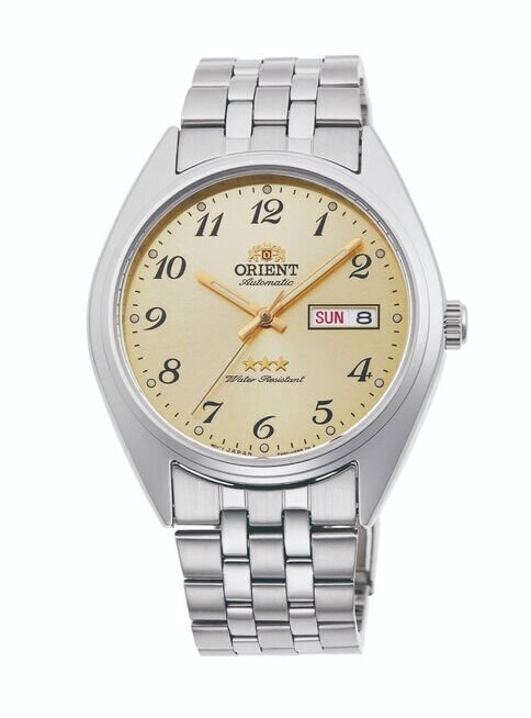 reloj automático hombre unisex Orient Tristar RA-AB0E15G dial dorado 39mm correa acero