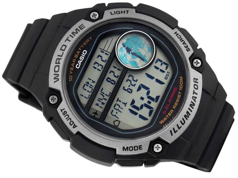 Reloj Casio AE-3000W-1AV digital world time water resistant 100m