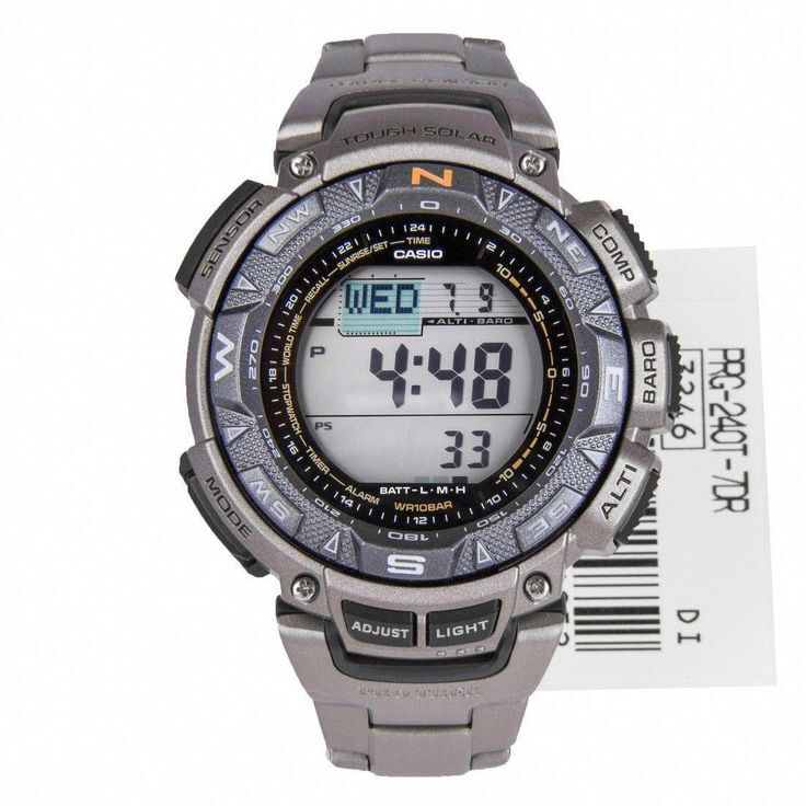reloj deportivo hombre Solar Casio PRO TREK PRG-240T-7 Titanium Brújula  Barómetro Altímetro Termómetro Iluminador Automático Hora Mundial