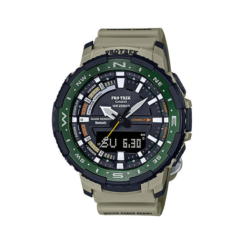 Reloj Casio PROTREK PRT-B70-5D Pesca hombre QUAD SENSOR BLUETOOTH cuentapasos brújula barómetro