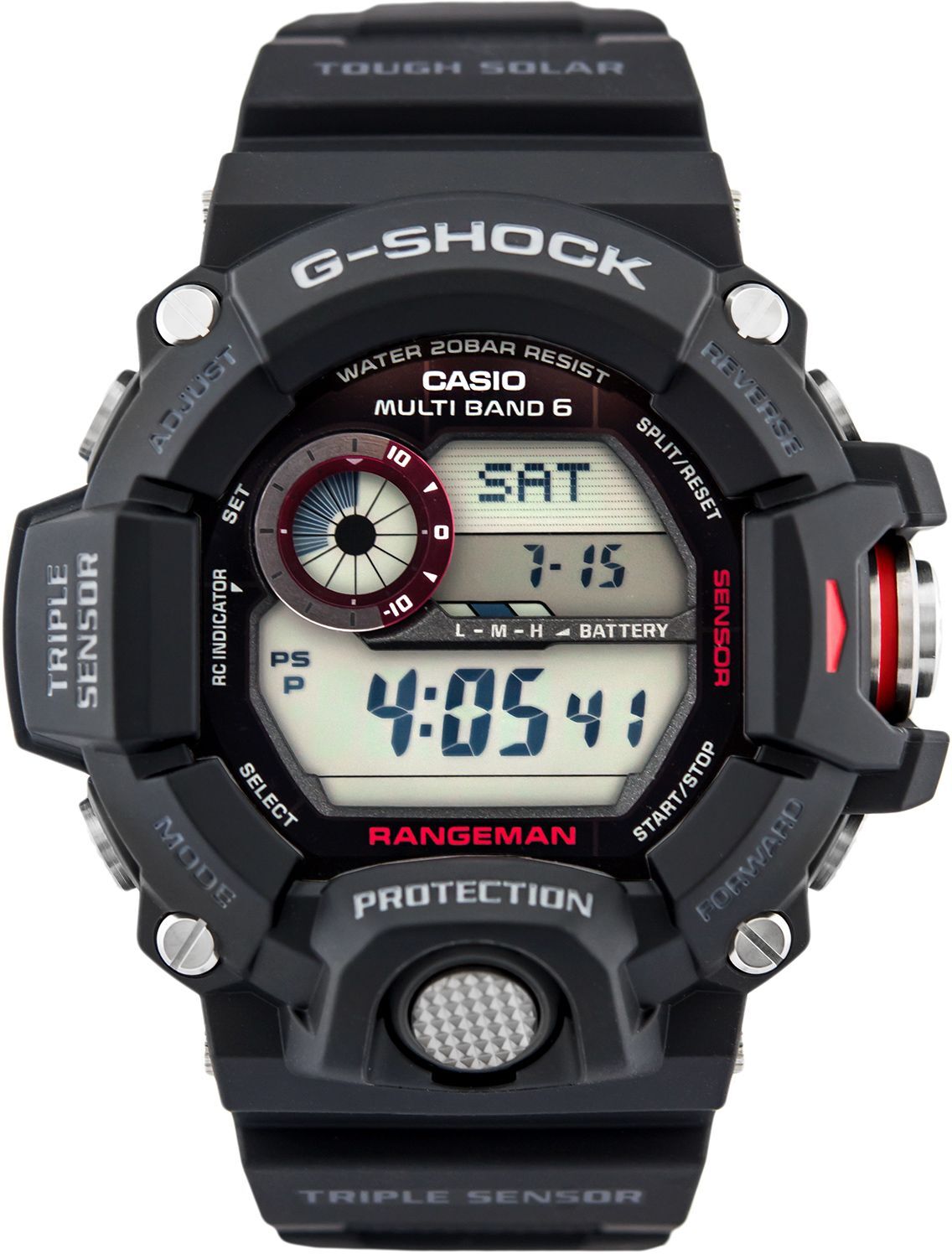 Reloj hombre Solar Casio G-SHOCK RANGEMAN GW-9400-1 Triple Sensor Master of  G 200m water resist