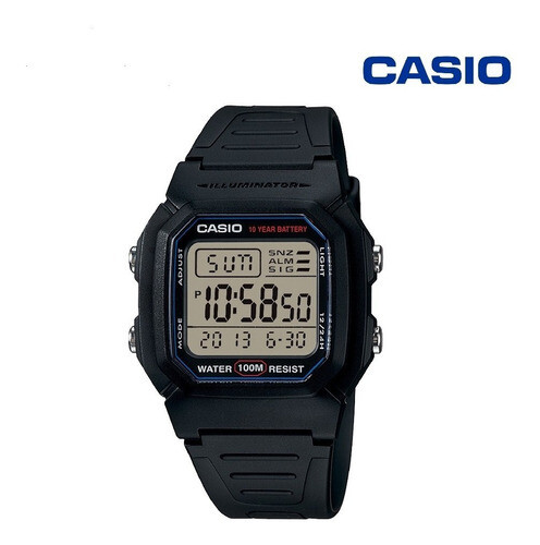 Reloj digital hombre Casio W-800H-1av 10 años batería correa goma luz led water resit 100m