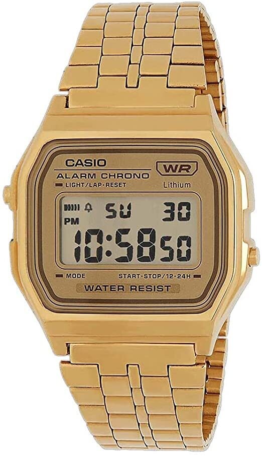 Reloj A158WETG-9A Casio retro colection correa de acero luz led alarma