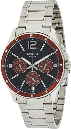 Reloj deportivo hombre Casio Enticer MTP-1374D-5A dial 43.5mm 50m resistente al agua Cronómetro correa de acero